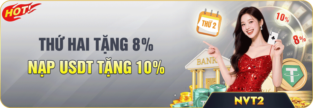 thứ hai tặng 8% nạp ussdt tặng 10%